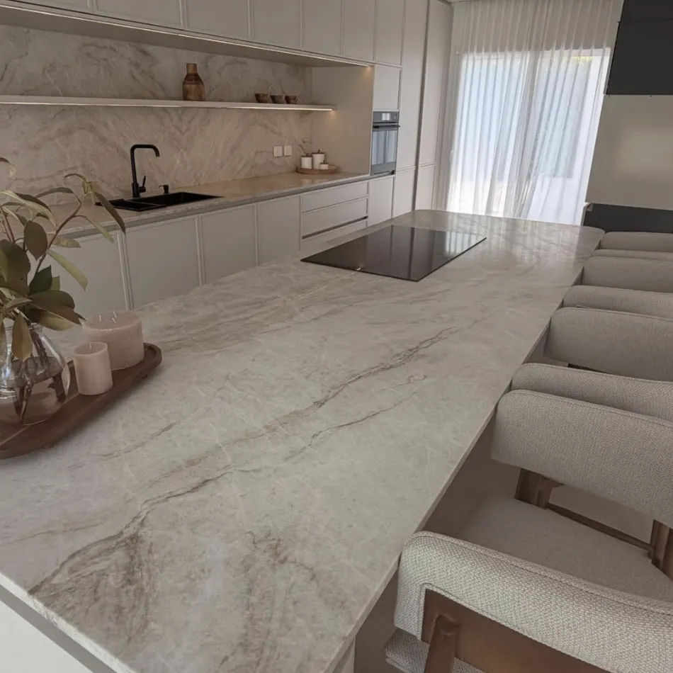 Natural stone countertop sealing in Massachusetts for kitchens and bathrooms to protect against spills, oils, and staining